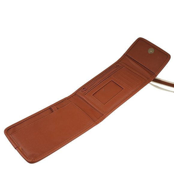 VTG Dooney & Bourke All Weather Leather Crossbody Bag Ivory Tan Brown - Picture 6 of 8